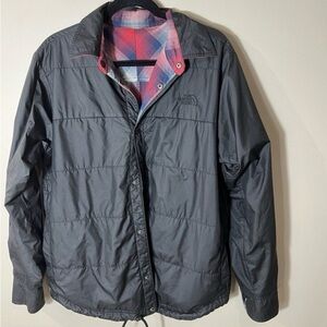 The North Face Men's black/ red reversible flannel jackets size L